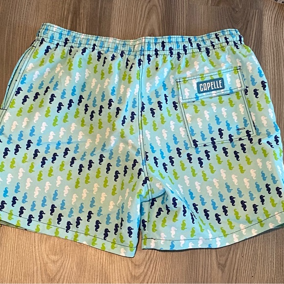 Capelle Blue Seahorse Short Lined Swim Trunks Board Shorts Surf Mens size 2XL - Picture 7 of 7